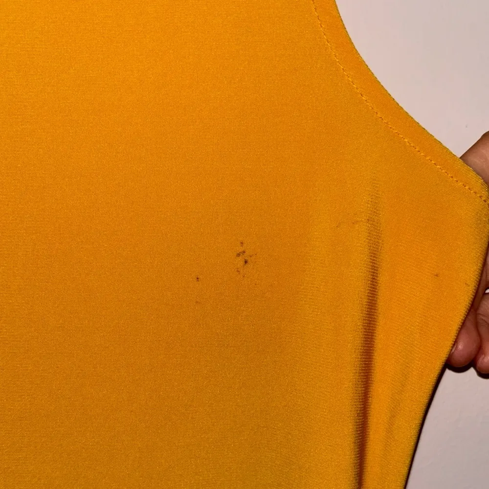 Nine West Mustard Sleeveless Top with Grommet Detail Work Career Office FLAWS - Image 5