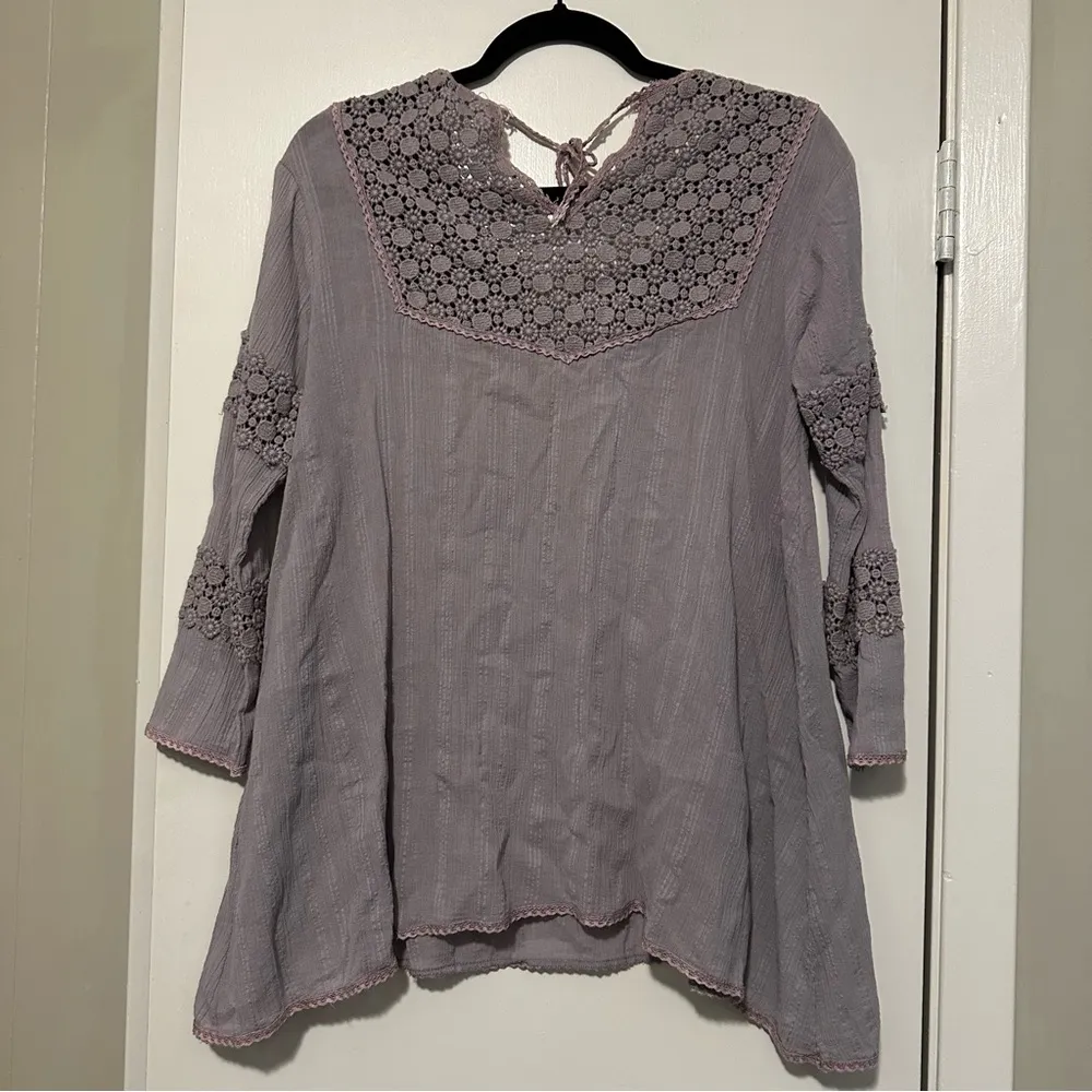 Free People FP One lavender boho blouse size S - Image 3