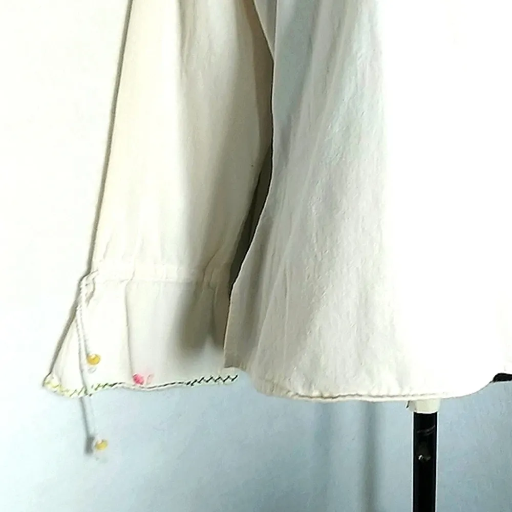 Vintage Embroidered Long Sleeve Peasant Blouse Top Size L - Image 3