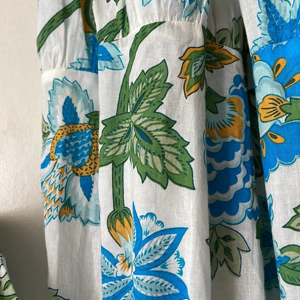 TUCKERNUCK Sea Glass Chintz Long Sleeve Salty Paloma Caftan Dress - Image 9