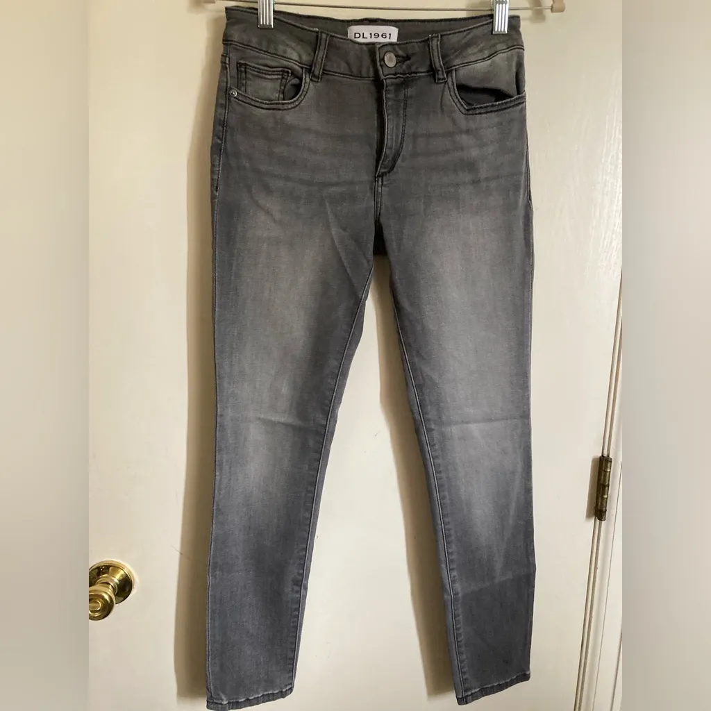 🌸DL1961 Gray Drizzle Wash Margaux Instasculpt Ankle Skinny Denim Jeans - Image 6