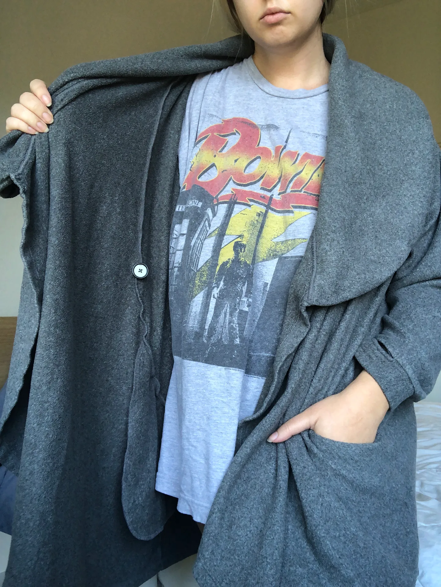 Cuddl Duds Gray Fleece Cardigan/Robe - Image 2