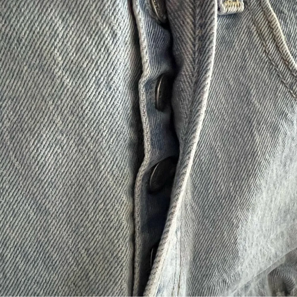 Levi's Ribcage Shorts Button Fly Distressed Fray Hem 25 - Image 5