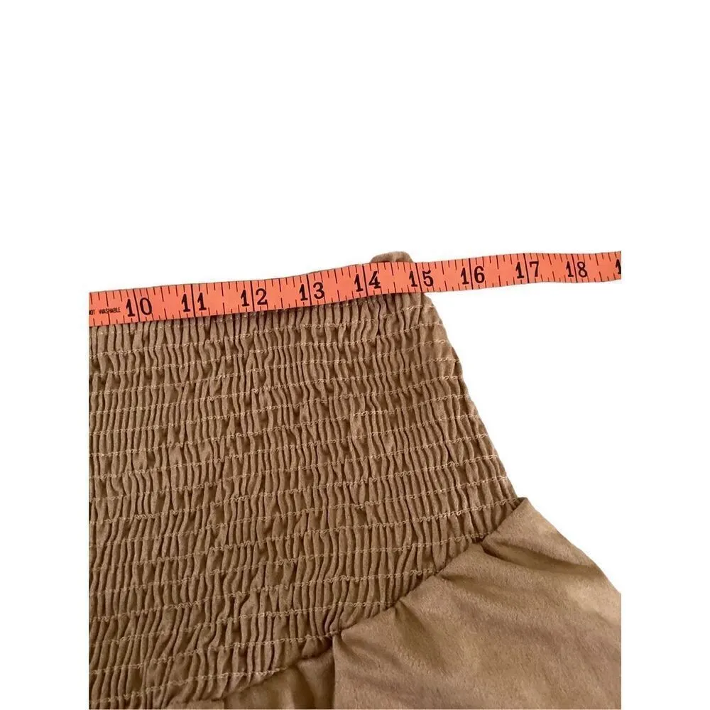 GeeGee Faux Leather Boho Skirt Bohemian Hippie Brown Size M - Image 7