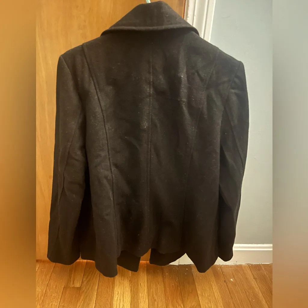 Women’s Black Peacoat- Large - Image 3