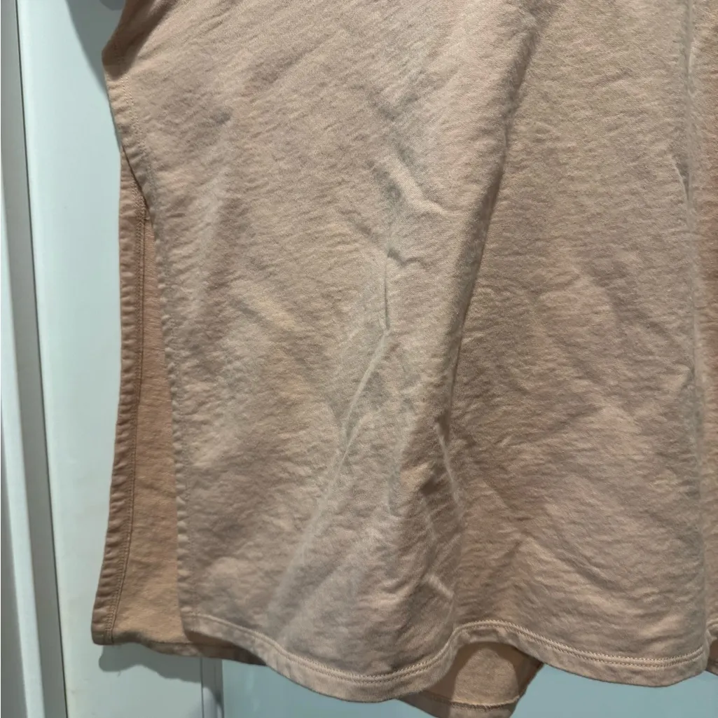 WILD FABLE Unique Casual Tan Hooded Top Shortsleeved Slits on Sides Athleisure - Image 4