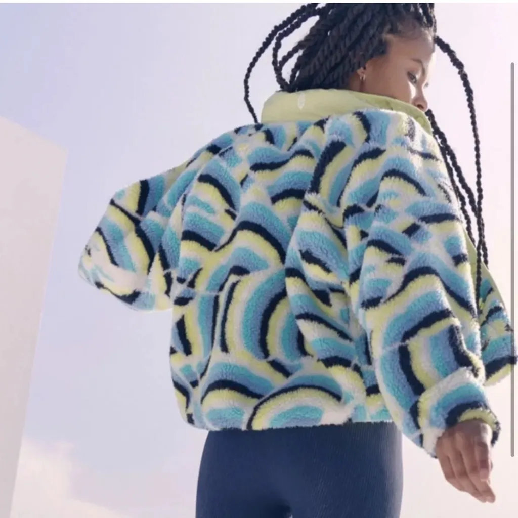 FREE PEOPLE ROCKY RIDGE JACKET‎ BLUE RAINBOW COMBO - Image 2
