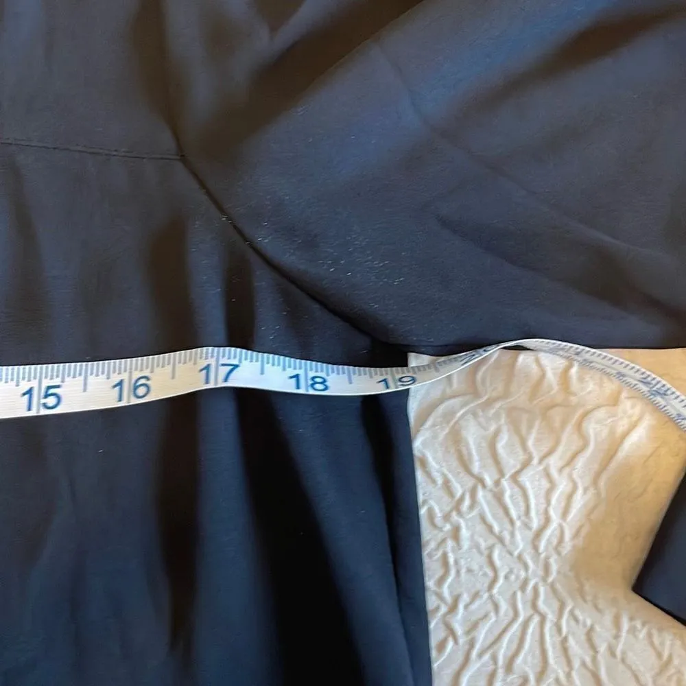 LOFT Womens Long Sleeve Blouse Top‎ Tie Waist Pleated Black Size Small Petite - Image 7