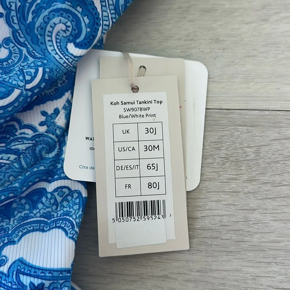 Bravissimo Koh Samui Tankini Top Blue/White NWT Blue Size undefined - Image 5