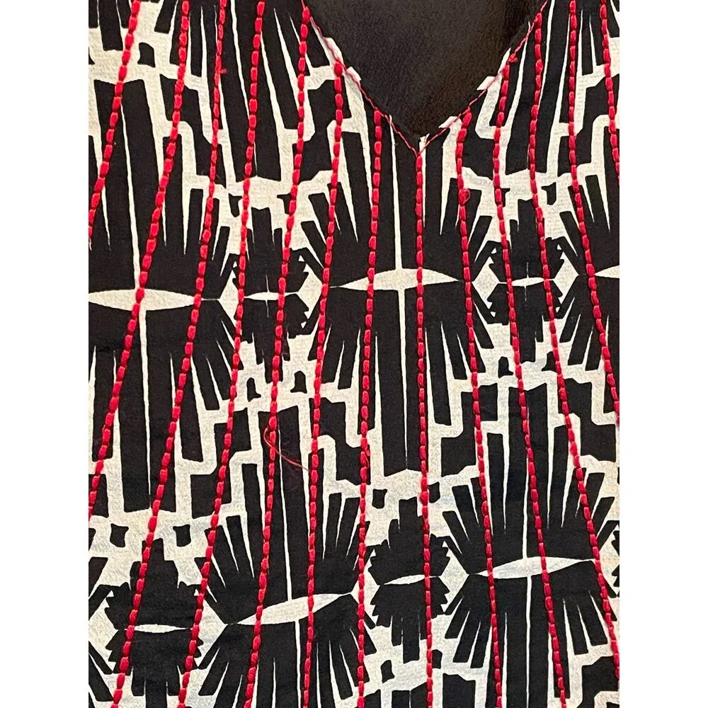 Chloe Olivers Racerback Orange Accent Geometric Sleeveless Dress M Black Size M - Image 7