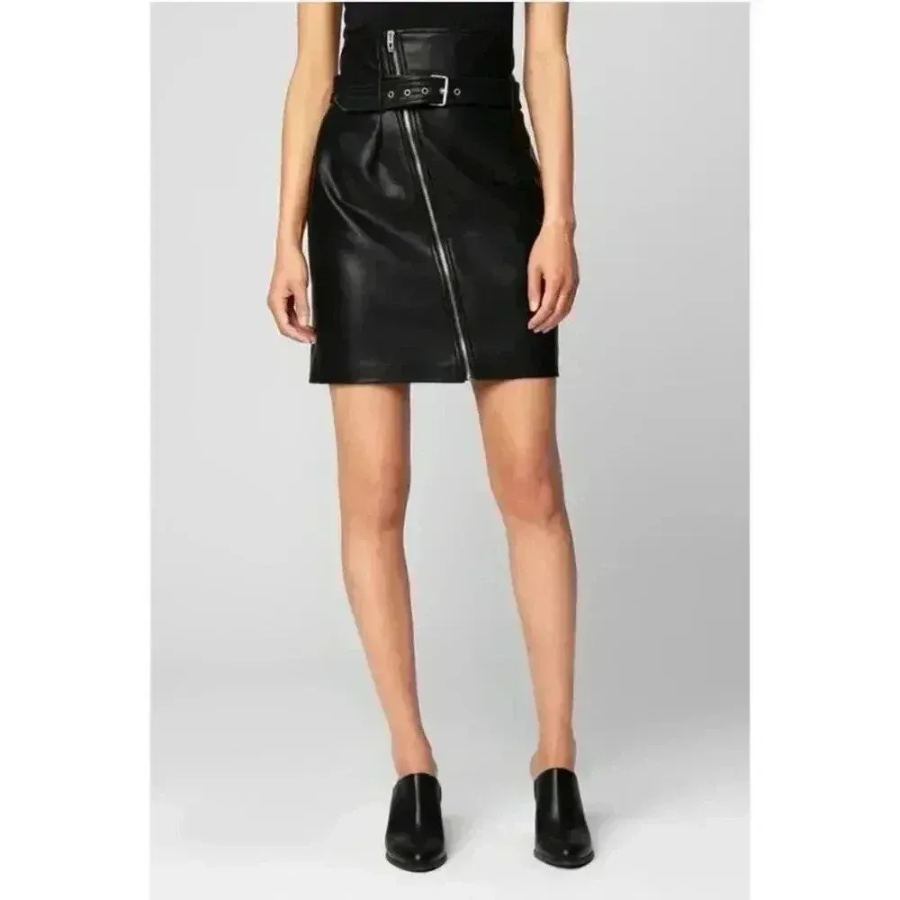 Blank NYC It Takes Two Vegan Leather High Rise Skirt Size 30 - Image 2