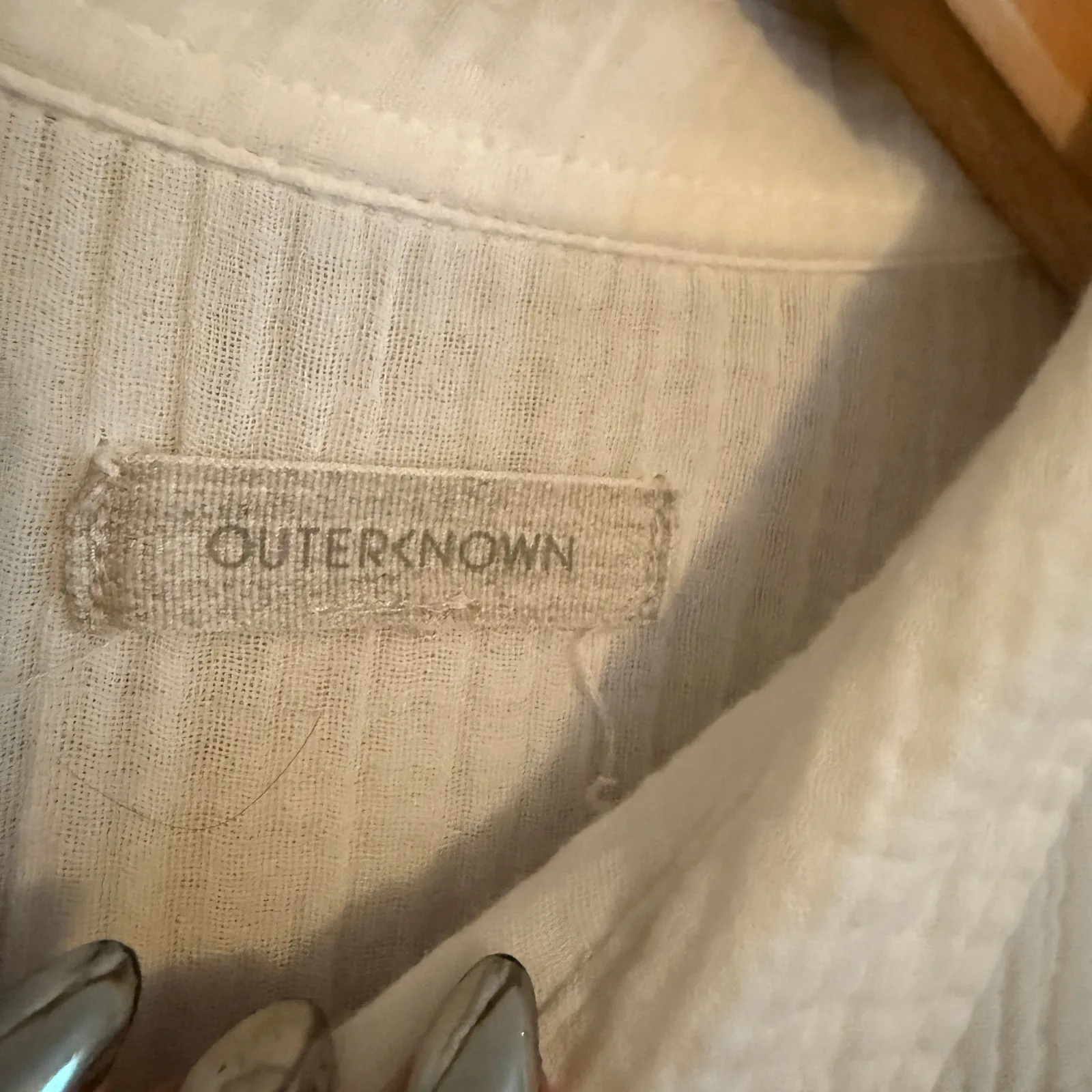 OUTERKNOWN | Costa White Gauze Oversized Fit Button Down Shirt | Small - Image 5
