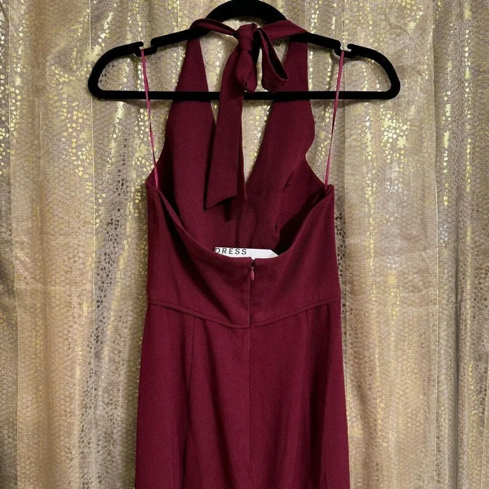 Dress The Population Shiloh Dark Magenta Halter Maxi Dress XS NWT - Image 3