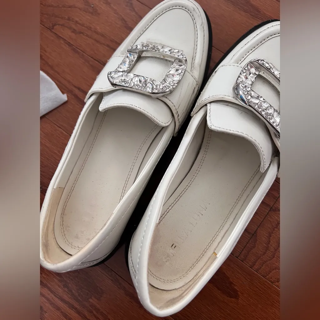 Stella Luna Elegant White Loafers with Crystal Buckle Size undefined - Image 4