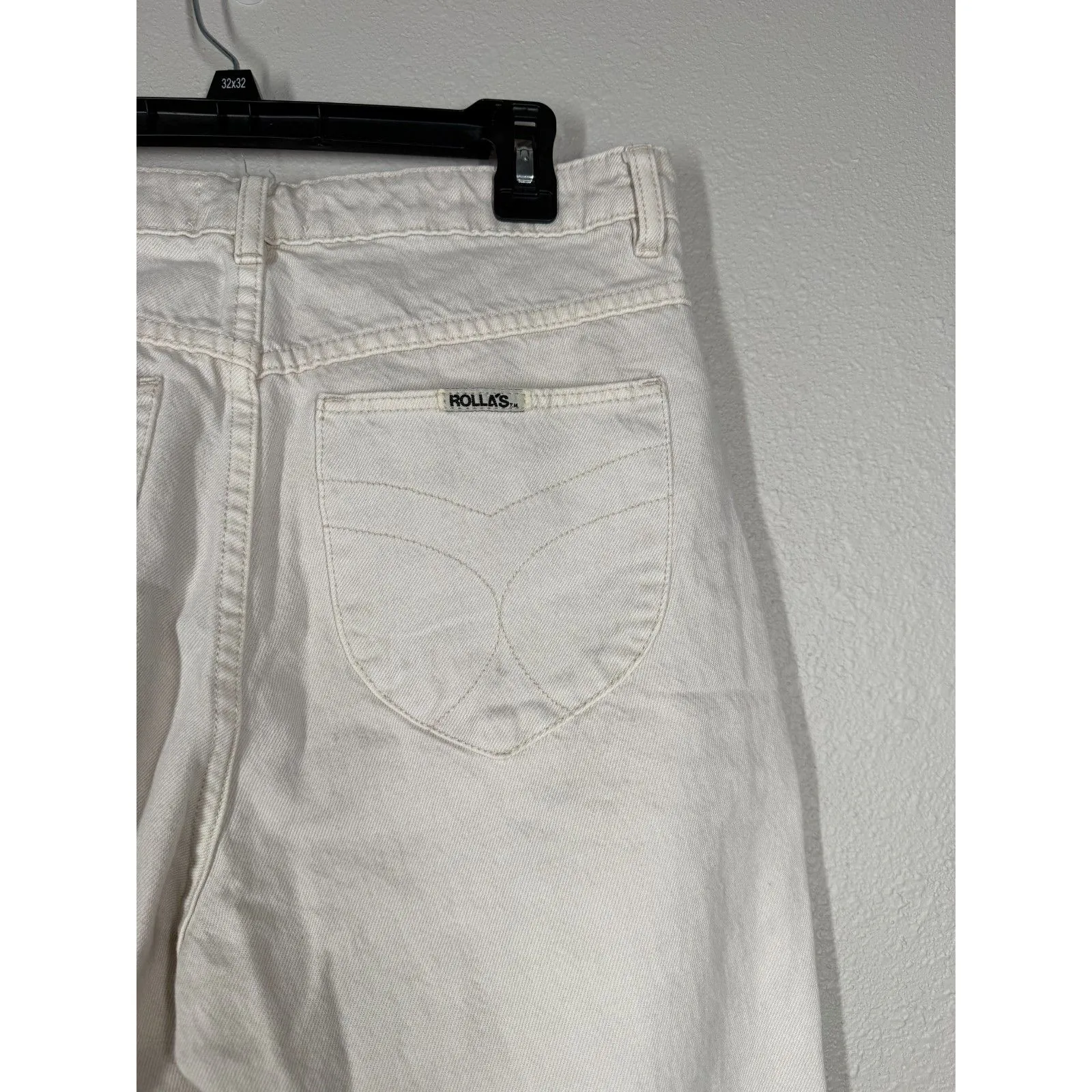 Rolla's Eastcoast Crop Flare White Womens Sz 31 Raw Hem High Waisted Boho - Image 6