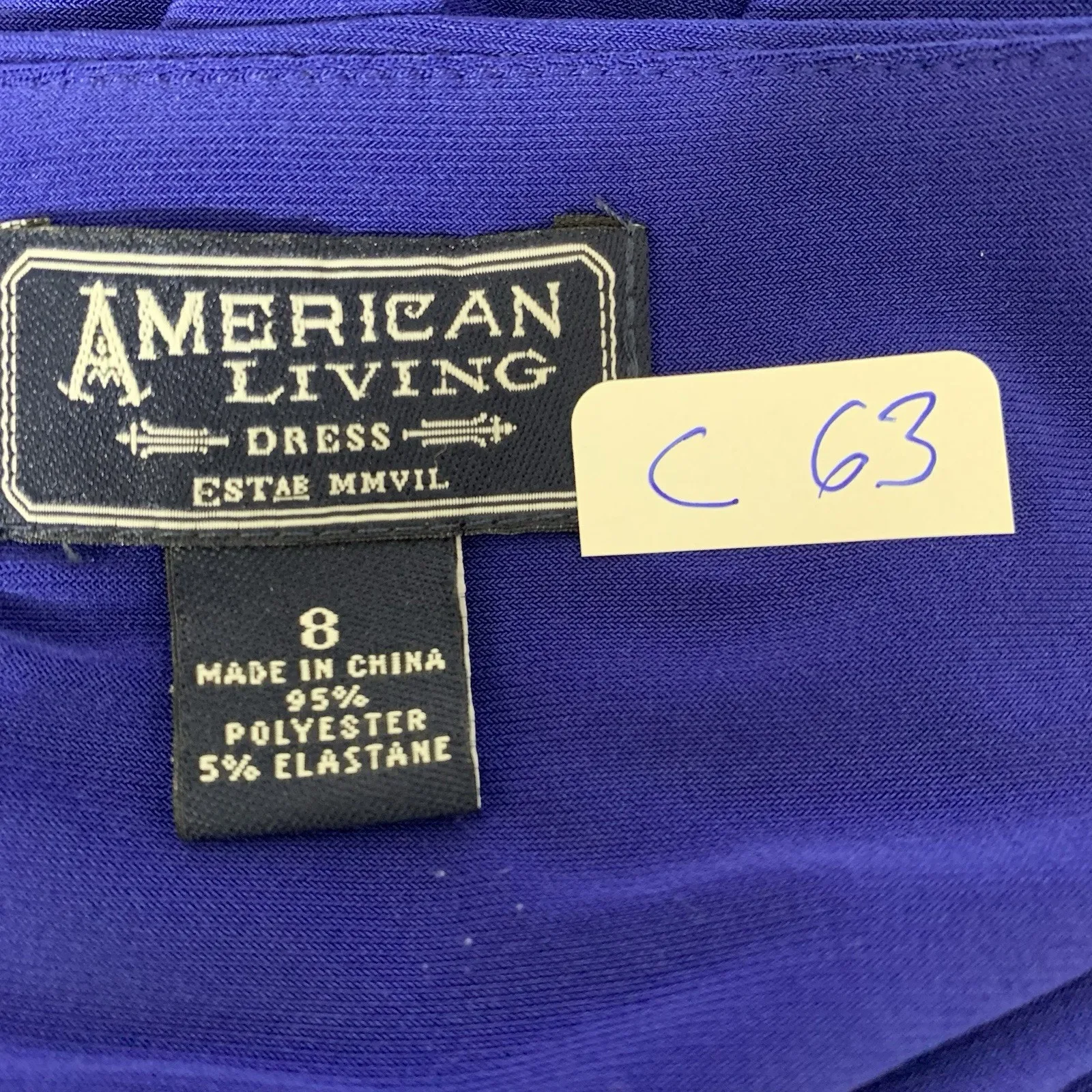 American Living Women's Blue Textured Sleeveless A-Line Dress Size 8 V Neck - Image 6