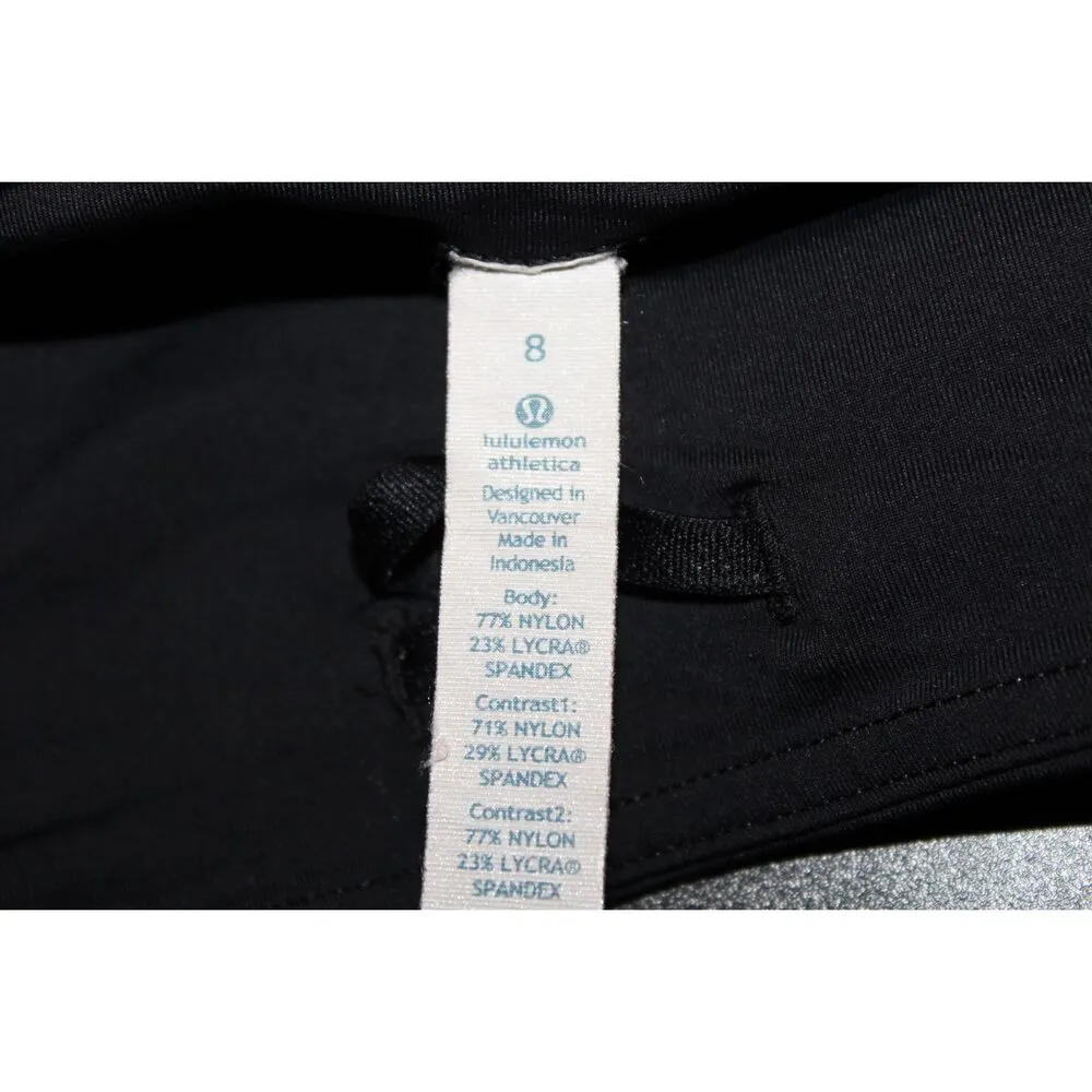 Womens Lululemon Chase Me Black Nylon Spandex Capri Cropped Leggings Pant Size 8 - Image 6
