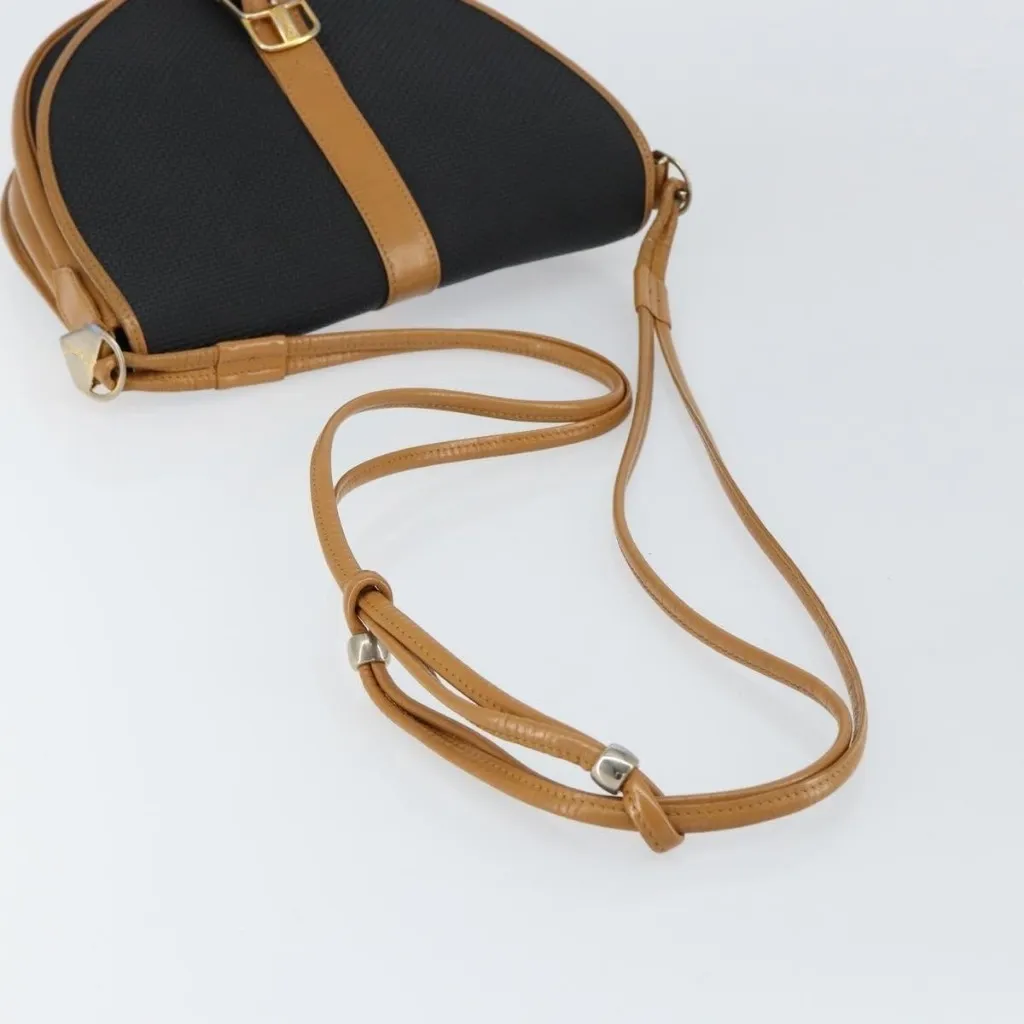 Shoulder Bag PVC Leather Black Gold Authentic - Image 4