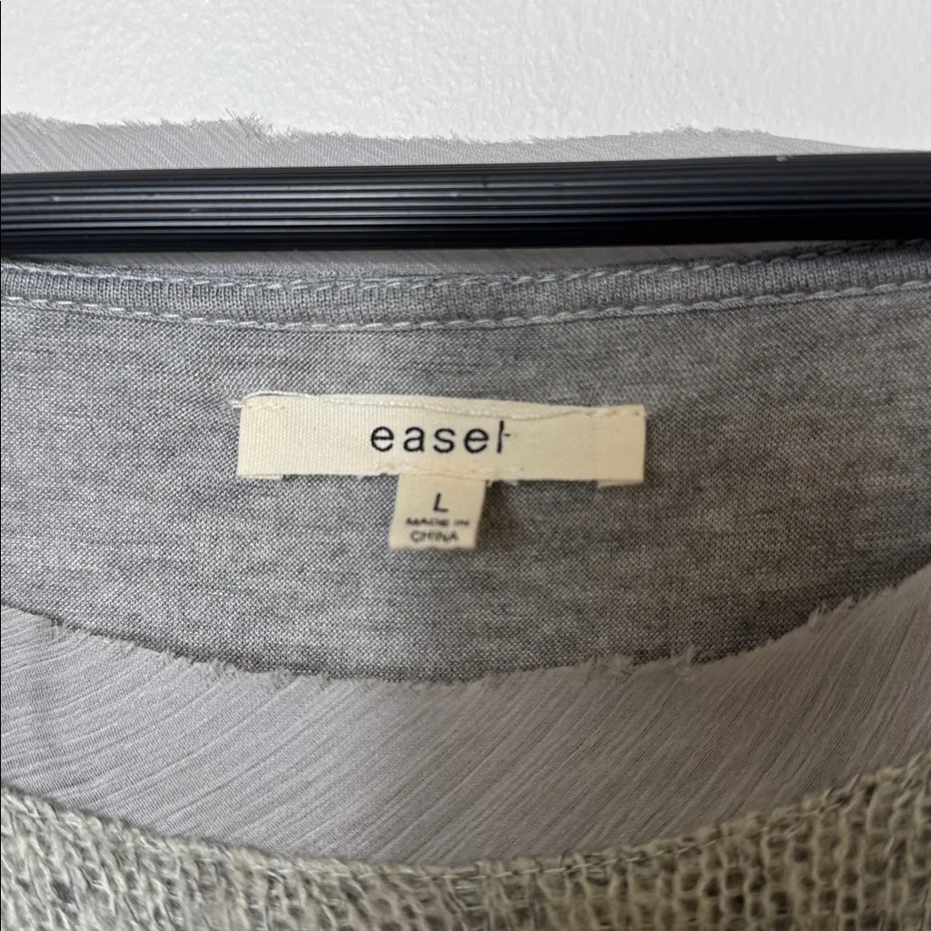 Easel anthropology Heather Gray Layered Tunic Top sz L - Image 4