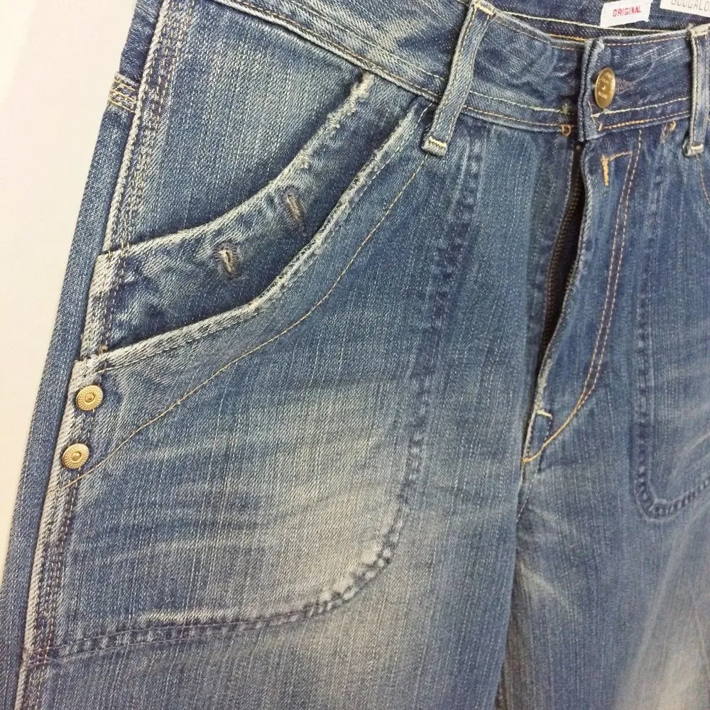 Replay women's size 27 wide 5 pocket BOOGALOO distressed baggy fit jeans 28x29 Blue - Image 4