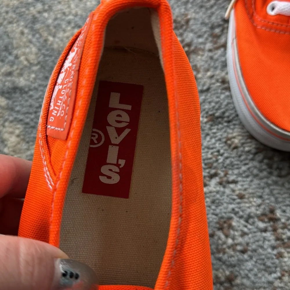 Levi’s Canvas Sneakers Neon Orange 7 - Image 2