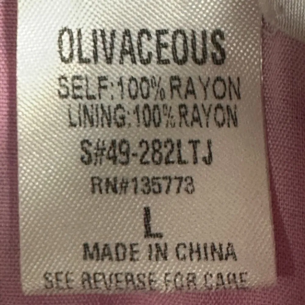 Olivaceous Crop Top Womens L Pink Floral Smocked Cut Out Tie Front Cottagecore - Image 5