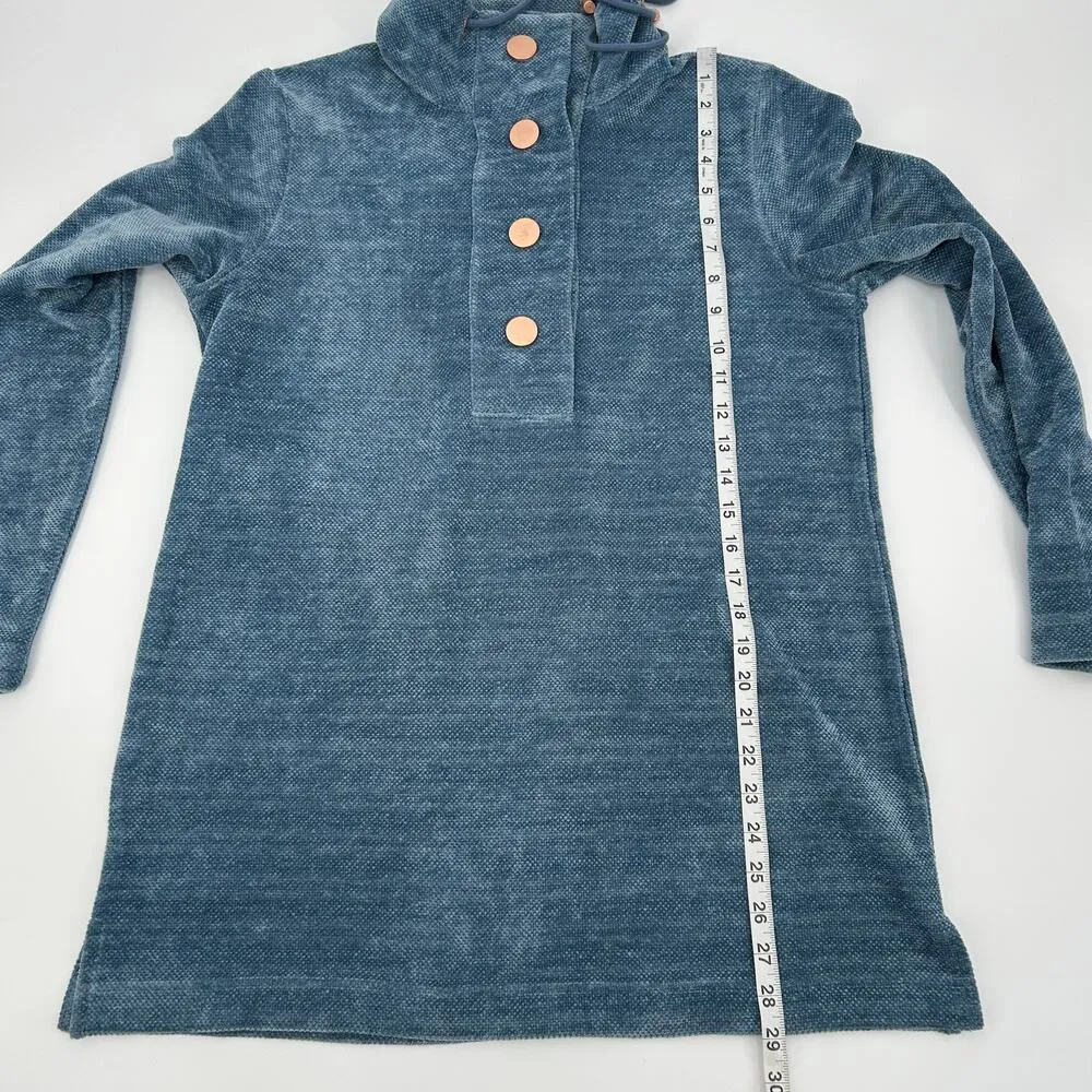 Soft Surroundings St. Germaine Blue Velour Pullover Tunic Sweater Size Medium - Image 8
