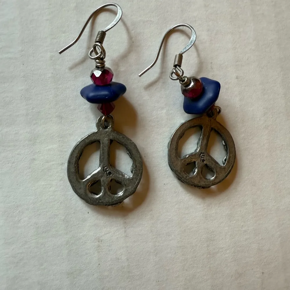 Peace earrings Silver - Image 4