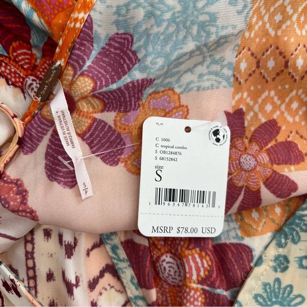 NWT Free People Tied To You Print Surplice Tank in Tropical Combo Boho Summer - Image 5