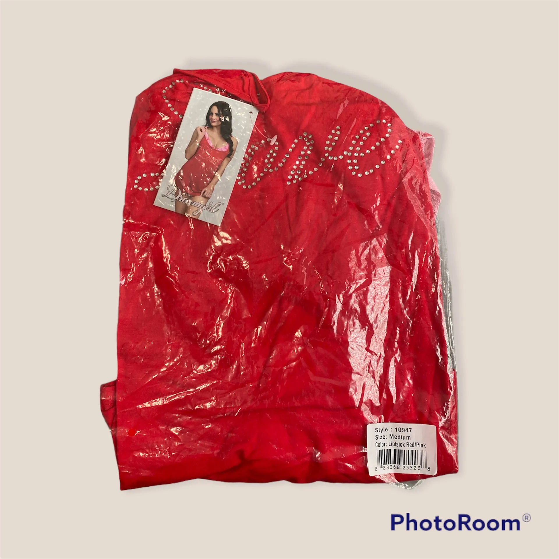 Dreamgirl Rhinestone Love Chemise With Brallete Set Size Medium - Image 6