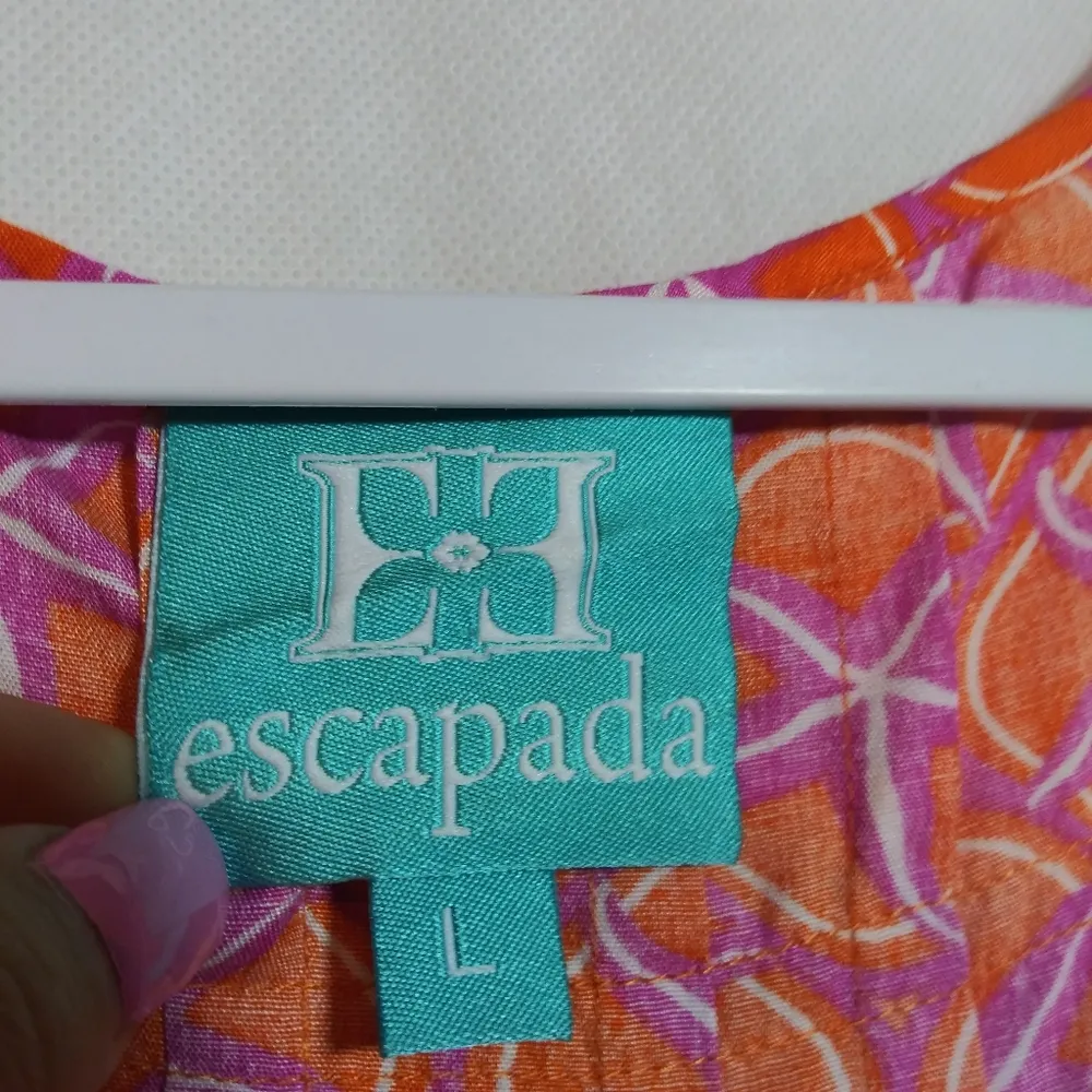 Espacada Orange Pink Novelty Starfish Tunic Tank Top Vacation Resort Size L - Image 5