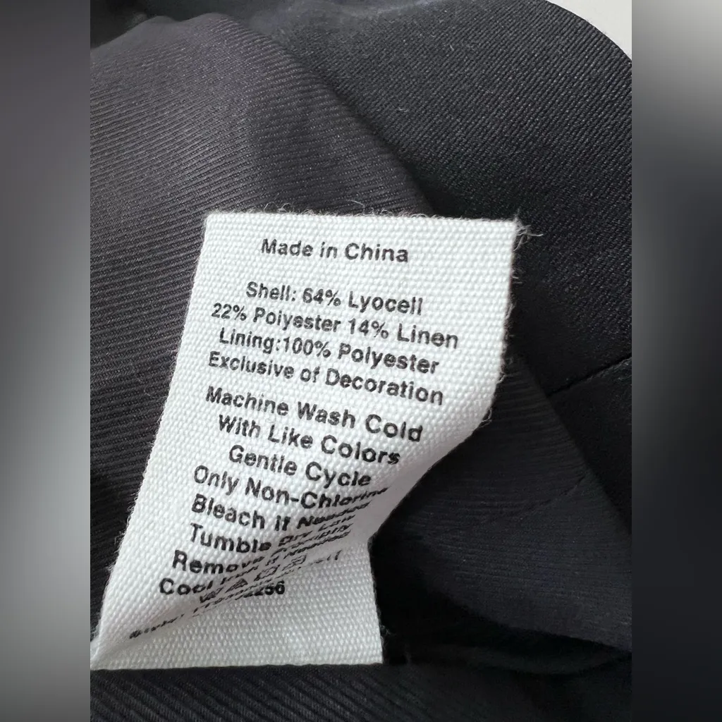 Avec Les Filles Anthropologie black Sleeveless Lapel Button Down blazer Dress L - Image 4