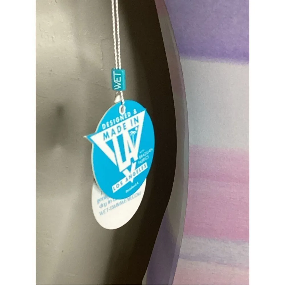 New. WET from L.A. pink and purple stripe rashguard. Large. Retails $108 - Image 7