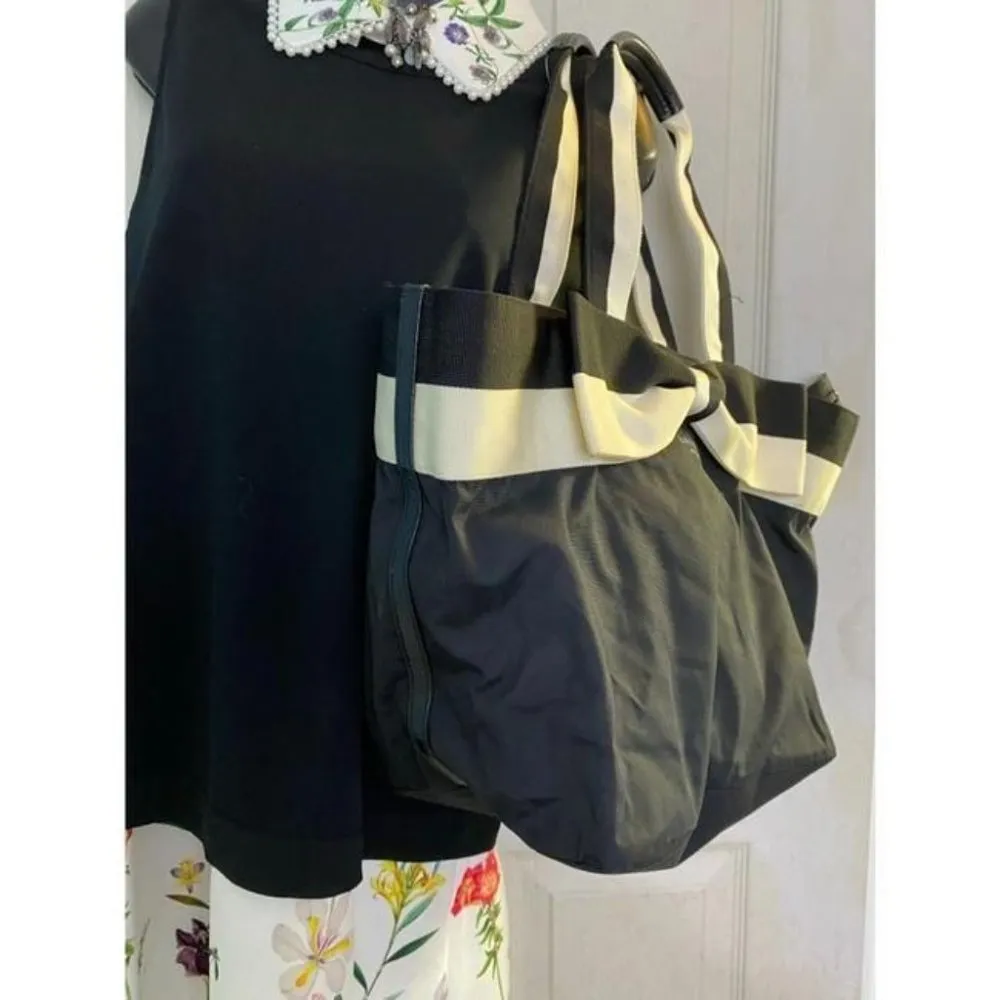 kate spade shopping large cream black nylon tote - Image 7
