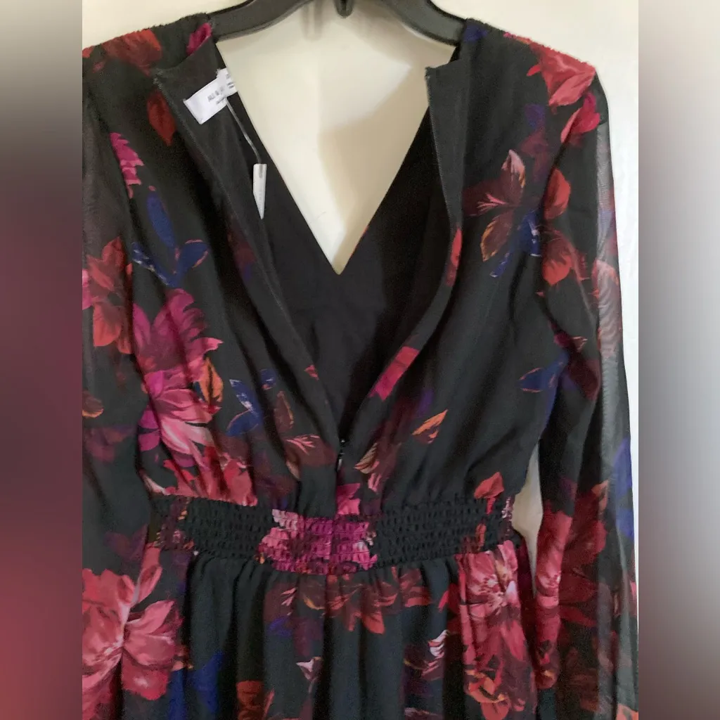 Anthropologie Ali & Jay New Black Floral V-Neck Long Sleeve Romper #MBG - Image 9