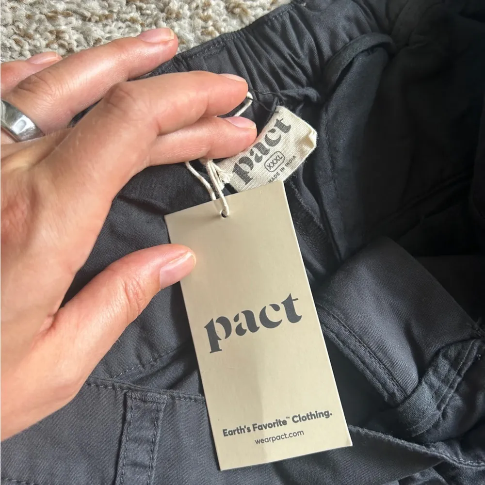 NWT Pact Women's Black Cropped Pants Neutral Casual Summer Organic Cotton XXXL - Image 2