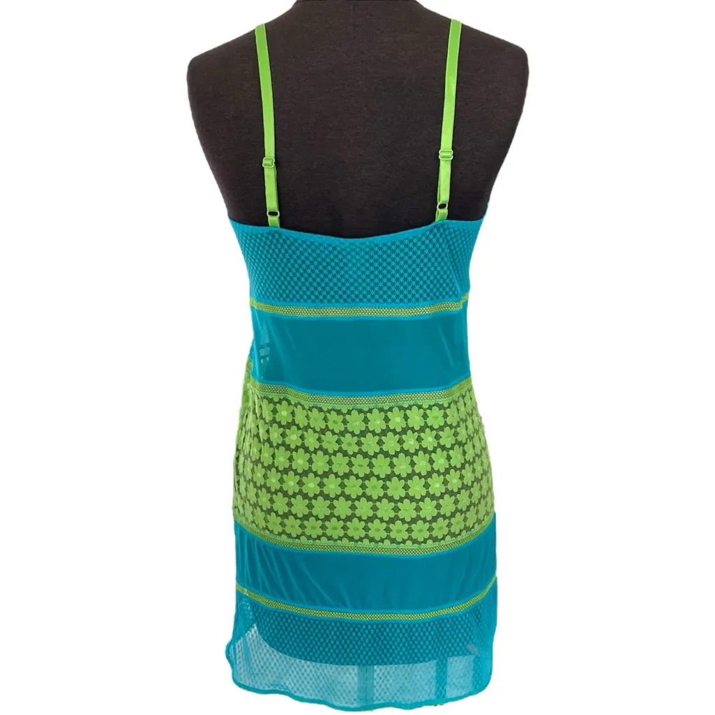 Y2K Rampage Cami Dress Mesh Lingerie Floral Lace Vintage 90s Women’s Size XL - Image 2