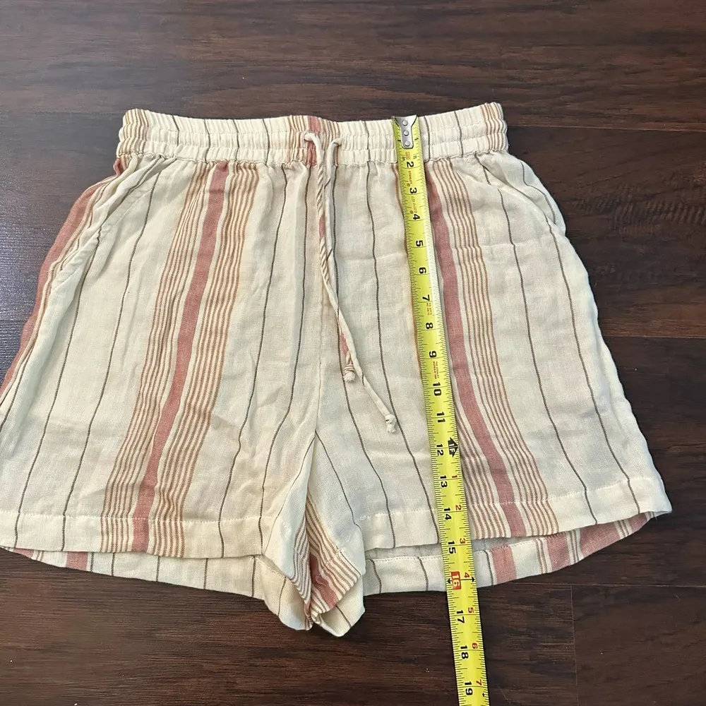 Free People yellow & tan striped shorts size XS - Image 7