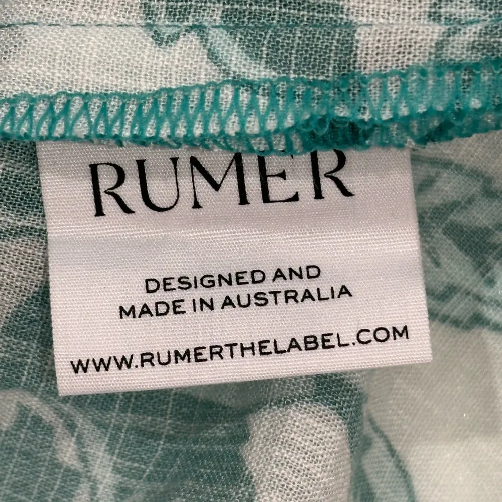 Rumer The Label Bodhi Shirt Dress Mini Green Floral Long Sleeve XS Garden Party - Image 15