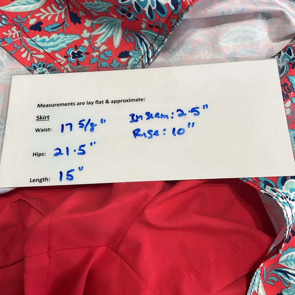 Fullsand Red and blue floral skort size XL. Beach wear, vacation, pool - Image 12