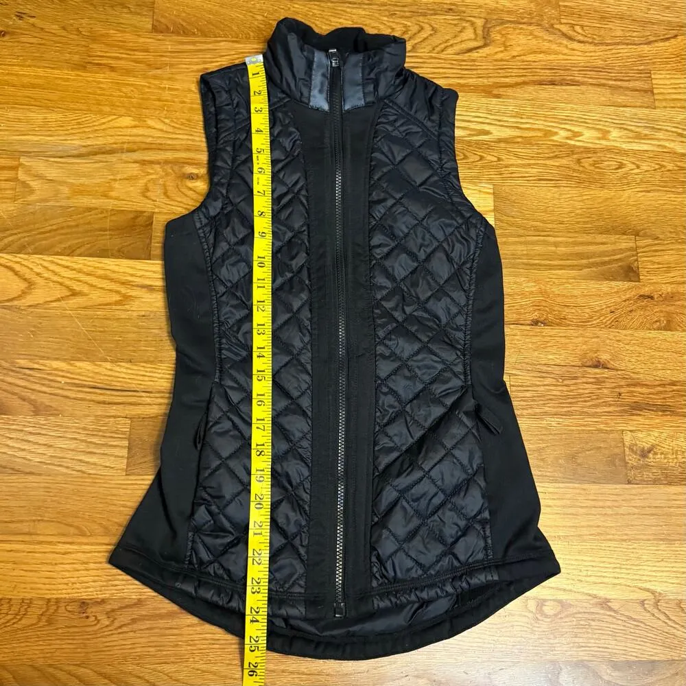 Athleta Women’s XXS Black Rock Springs Quilted Vest Winter Fall Sporty Pockets - Image 4