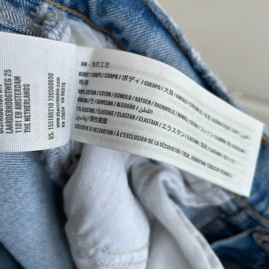 Abercrombie & Fitch Jeans The 90s Straight Ultra High Rise Size 26 Distressed - Image 6