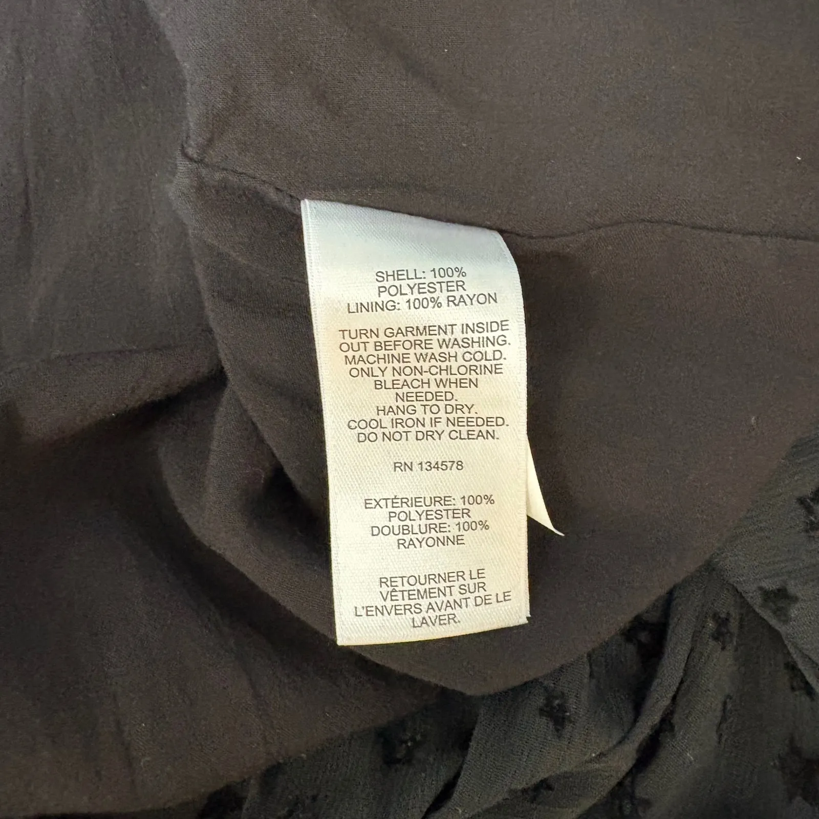 Vineyard Vines Black Keyhole Swing Dress  Pleated Ruffle Neck Star Print XL‎ - Image 11