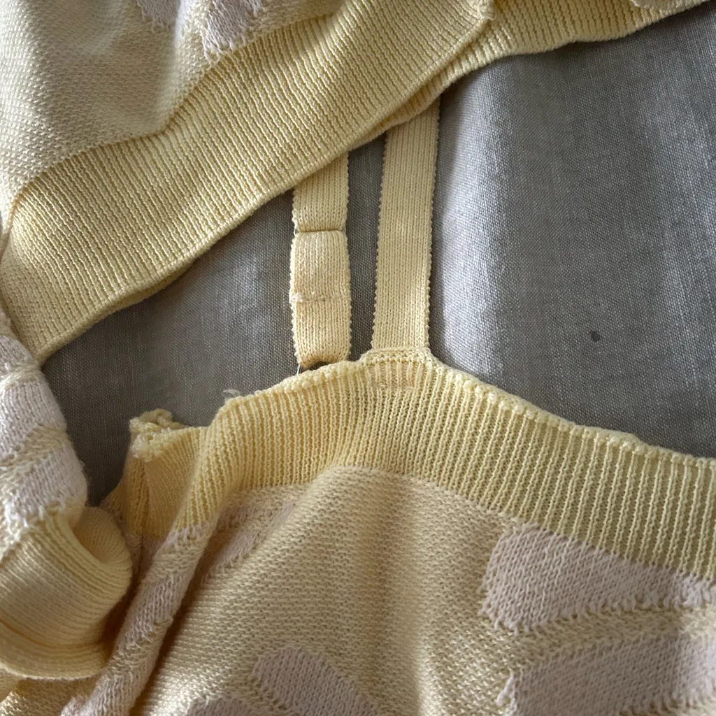 Callahan Meg Yellow Shell Knit Cardigan and Top Set medium tank xl sweater - Image 3