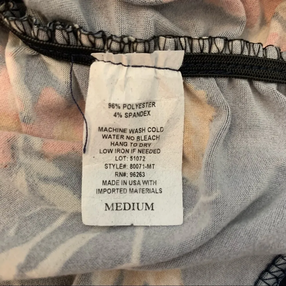 DueTime Maternity Navy Floral Long Sleeve Shirt M Size undefined - Image 7