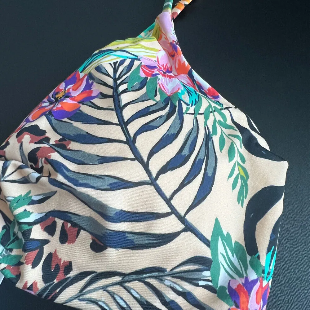 Andie Swim Santorini Bikini Top Extra Large Palms Tropical - Image 8