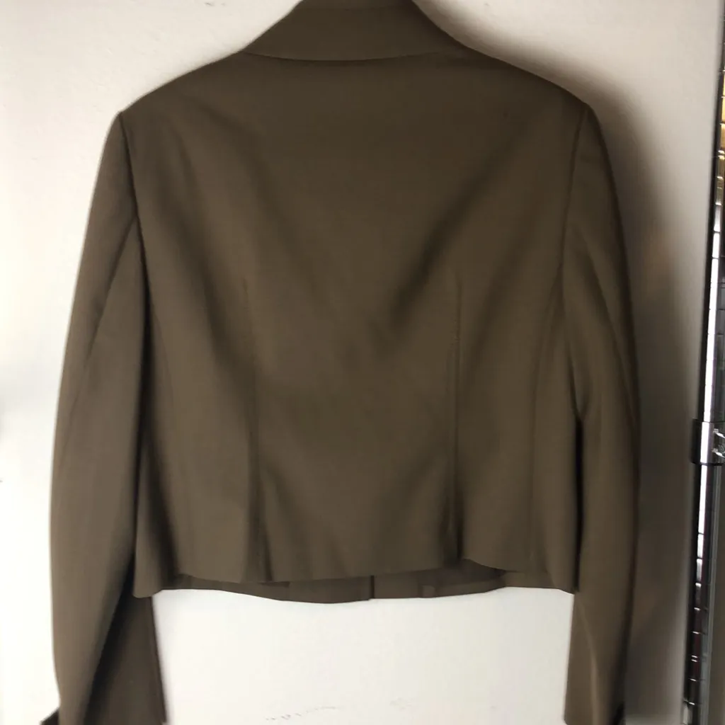 WORTH Dark Olive Green Suit. Size 14 - Image 7