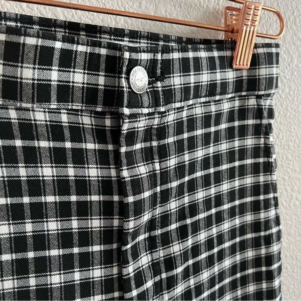Hollister Ultra High Rise Advanced Stretch Glen Plaid Pants Elastic Waist XS - Image 7