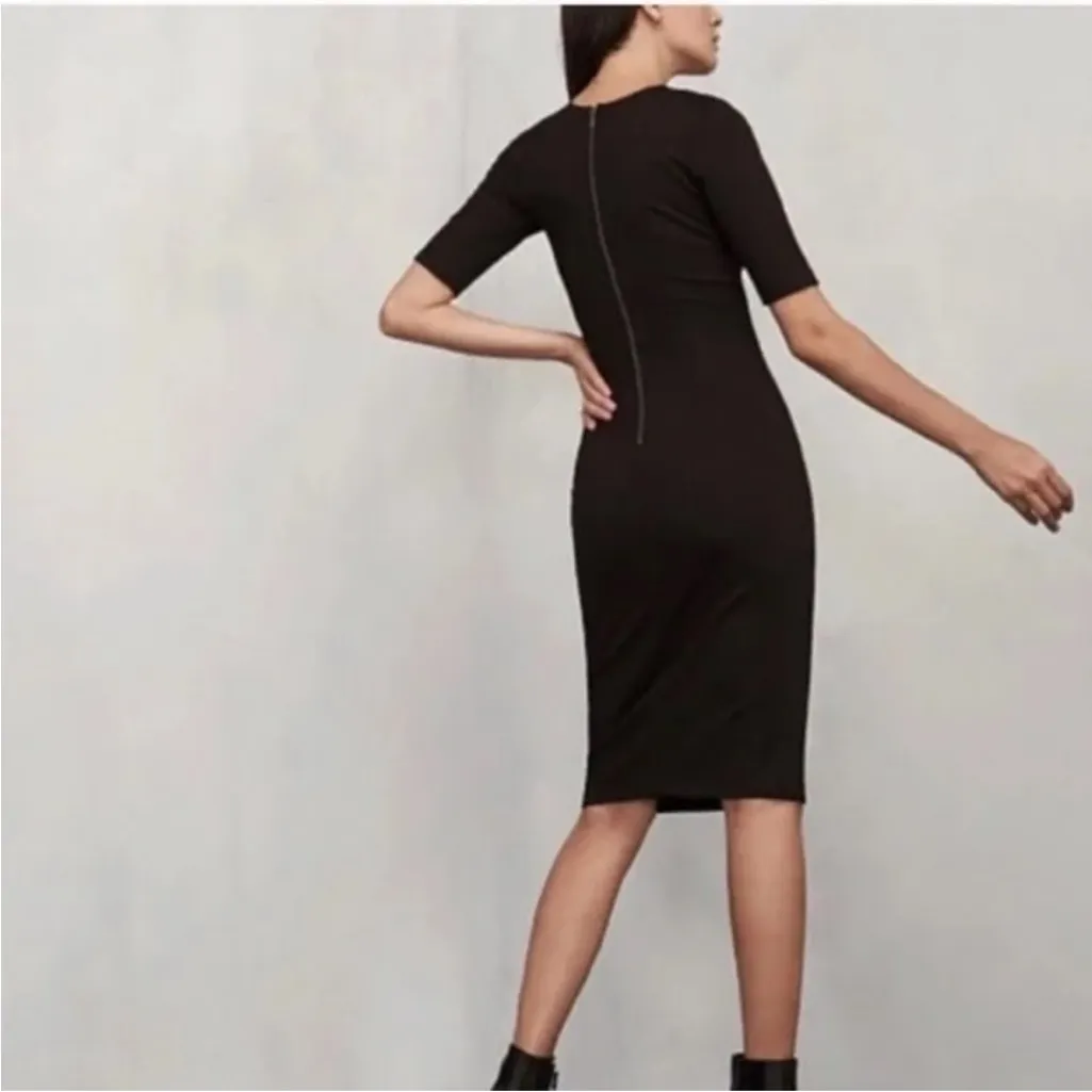 Reformation Evita Keyhole Midi Dress in Black - Image 3