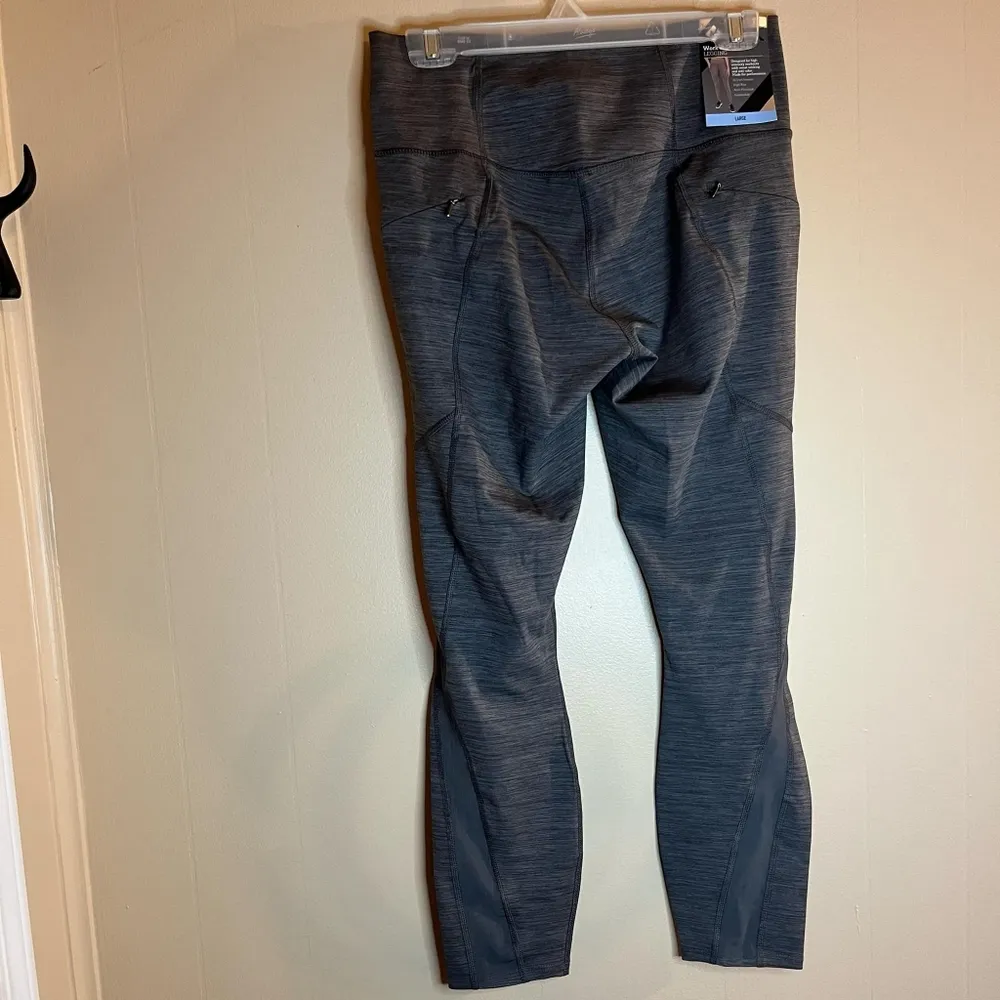 Member's Mark Heather Gray Work It Out Moisture Wicking Leggings Size L - Image 2